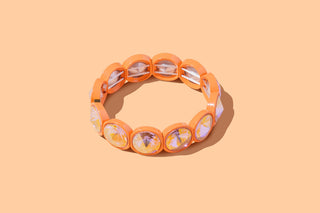 Stretch Bracelet - Enamel w/ Large Stones - Elise