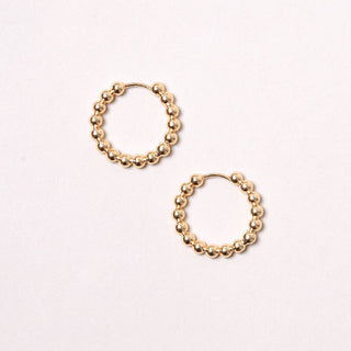 14K Gold-Dipped Ball Hoop Earring: ONE SIZE / GLD
