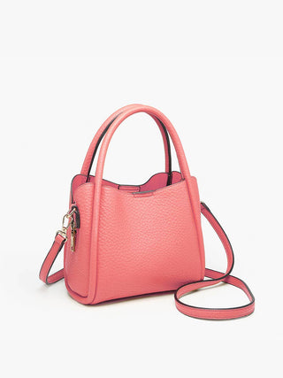 Ruby 3-Compartment Satchel – Dual Handles + Crossbody Strap