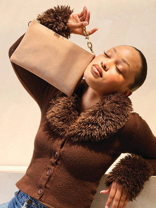 Izzy Textured Crossbody – 3-Compartment Bag with Guitar Strap & Wristlet