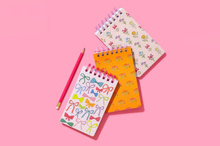 Spiral Top Notebook Collection – Wildflower, Colorful Bows, and Orange Floral