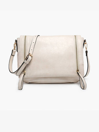 Foster Distressed Dual Zip Crossbody – Vintage-Inspired Everyday Bag