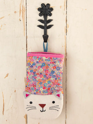 Midi Oven Mitt – Cat or Dog Style | Quilted Corduroy with Embroidered Face