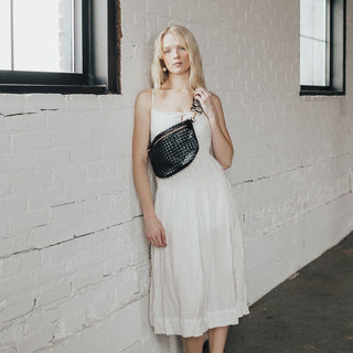 Westlyn Woven Bum Bag – Vegan Leather Crossbody in Multiple Styles