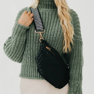 Westlyn Woven Bum Bag – Vegan Leather Crossbody in Multiple Styles