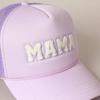 MAMA Chenille Patched Trucker Cap: FUCH / ONE SIZE