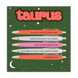 Taurus Pen Set (astrology, zodiac, funny, spring, easter)