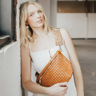 Westlyn Woven Bum Bag – Vegan Leather Crossbody in Multiple Styles