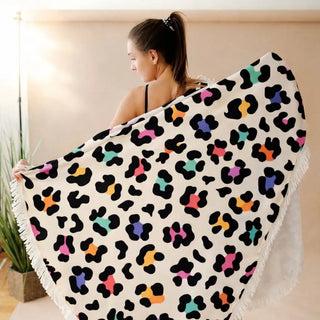 Beach Towel - Confetti Leopard