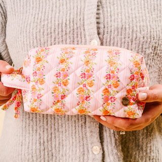 Essentials Quilted Cosmetic Pouch