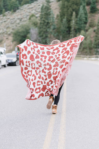 Luxe Blanket - Rust Animal Print