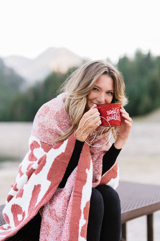 Luxe Blanket - Rust Animal Print