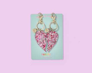 Besties Heart Halves Keychain Set (2-Piece)