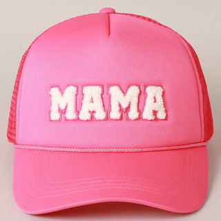 MAMA Chenille Patched Trucker Cap: FUCH / ONE SIZE