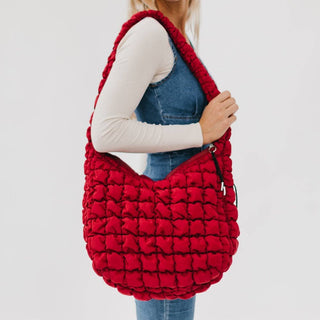 Carmen Quilted Hobo Tote Bag – Soft Quilted Shoulder Bag | 6 Colors
