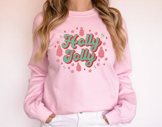 Holly Jolly Women’s Christmas Sweatshirt – Cozy Holiday Crewneck