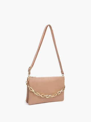 Izzy Textured Crossbody – 3-Compartment Bag with Guitar Strap & Wristlet