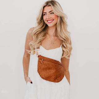 Westlyn Woven Bum Bag – Vegan Leather Crossbody in Multiple Styles