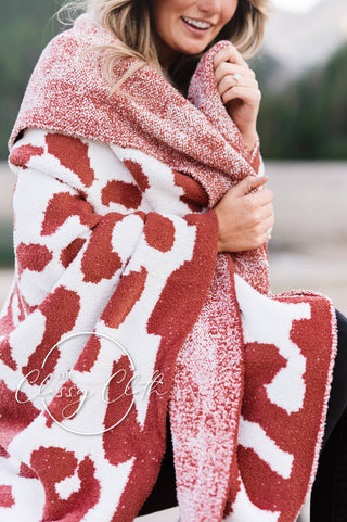 Luxe Blanket - Rust Animal Print