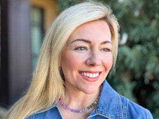 Beaded Necklace - Multi-Colored + Pink - Natalie