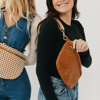 Westlyn Woven Bum Bag – Vegan Leather Crossbody in Multiple Styles