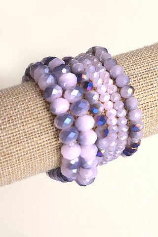 Glass Beaded Stretch Bracelet Set – Colorful Handmade Stackables