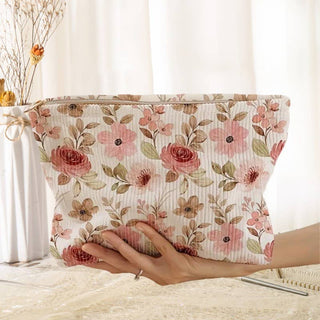 Floral Cottagecore Cosmetic Pouch – Travel Makeup & Toiletry Bag