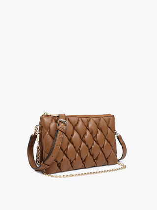Izzy Puffer Quilted Crossbody with Chain – Trendy 3-Compartment Bag