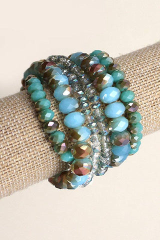 Glass Beaded Stretch Bracelet Set – Colorful Handmade Stackables