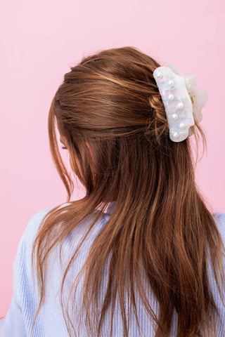White Pearl Claw Clip