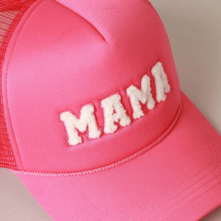 MAMA Chenille Patched Trucker Cap: LAVEN / ONE SIZE