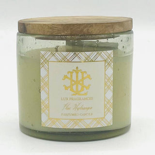 Blue Hydrangea Candle – 12 oz Clear Glass with Stain Lid