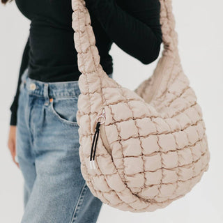 Carmen Quilted Hobo Tote Bag – Soft Quilted Shoulder Bag | 6 Colors