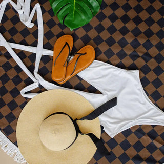 Beach Towel - Brown Checkered