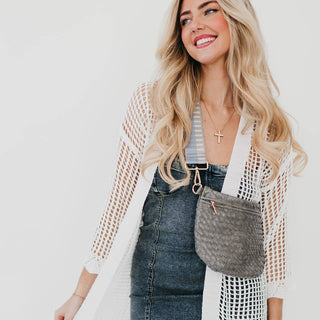 Westlyn Woven Bum Bag – Vegan Leather Crossbody in Multiple Styles