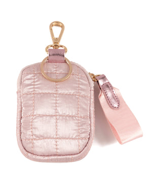 Logan Clip-On Pouch – Quilted Metallic Nylon Mini Bag