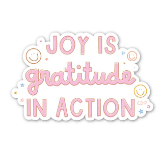 Joy Is Gratitude In Action Decal Sticker – Hand-Lettered Inspirational Design