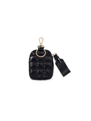 Logan Clip-On Pouch – Quilted Metallic Nylon Mini Bag