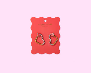 Two-Tone Heart Huggie Earrings – Gold & Silver