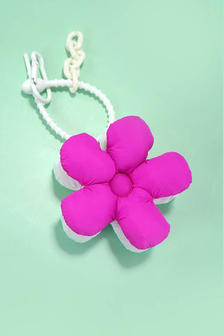 Trending Puffy Daisy Fabric Bag Charm Keychain