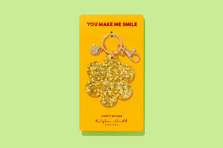 Keychain - Flower - Gold Confetti