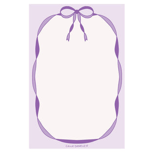 Purple Coquette Bow 4x6 Notepad