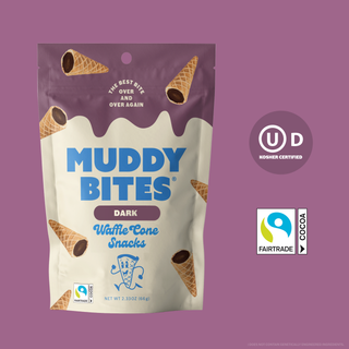 Dark Chocolate Muddy Bites Waffle Cone Snacks
