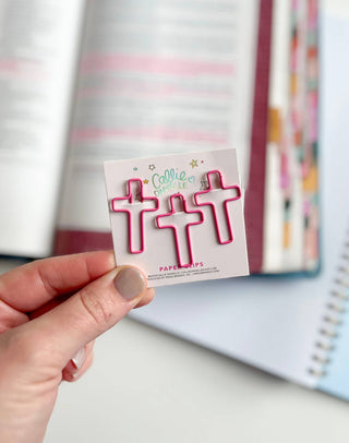 Pink Cross Paperclips – Set of 3