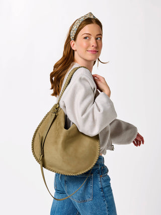 Piper Shoulder Bag – Whipstitch Trim Convertible Crossbody