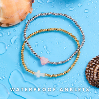 HOLY WATER CROSS (OR HEART) ANKLETS