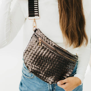 Westlyn Woven Bum Bag – Vegan Leather Crossbody in Multiple Styles