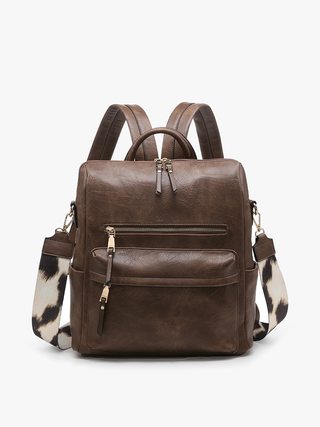 BP1993 Amelia Convertible Backpack w/ Guitar Strap: Brown