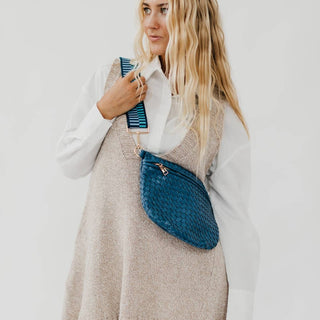 Westlyn Woven Bum Bag – Vegan Leather Crossbody in Multiple Styles