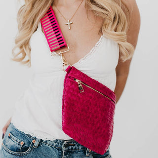 Westlyn Woven Bum Bag – Vegan Leather Crossbody in Multiple Styles